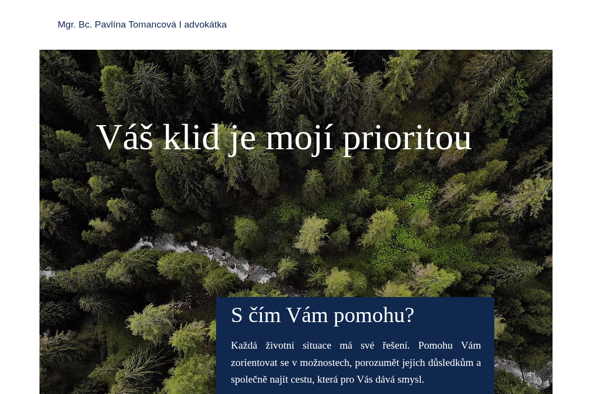 Advokát Mgr. Bc. Pavlína Tomancová