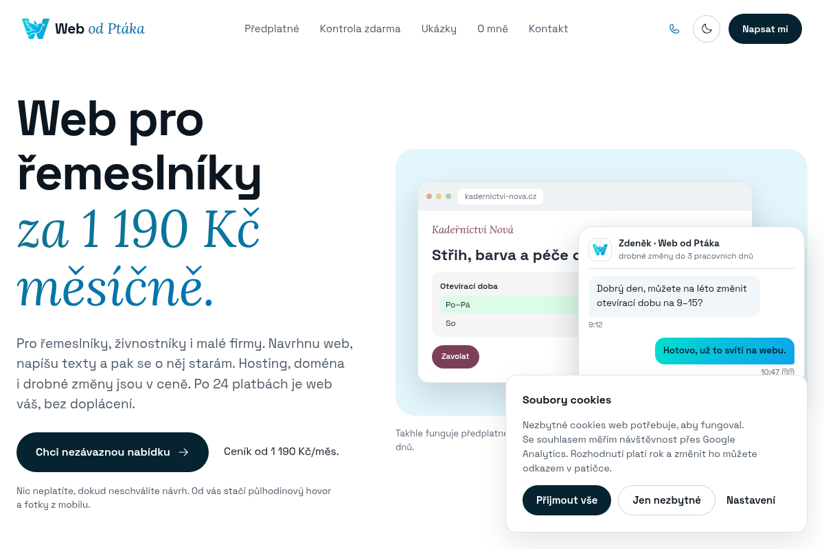 Web od Ptáka