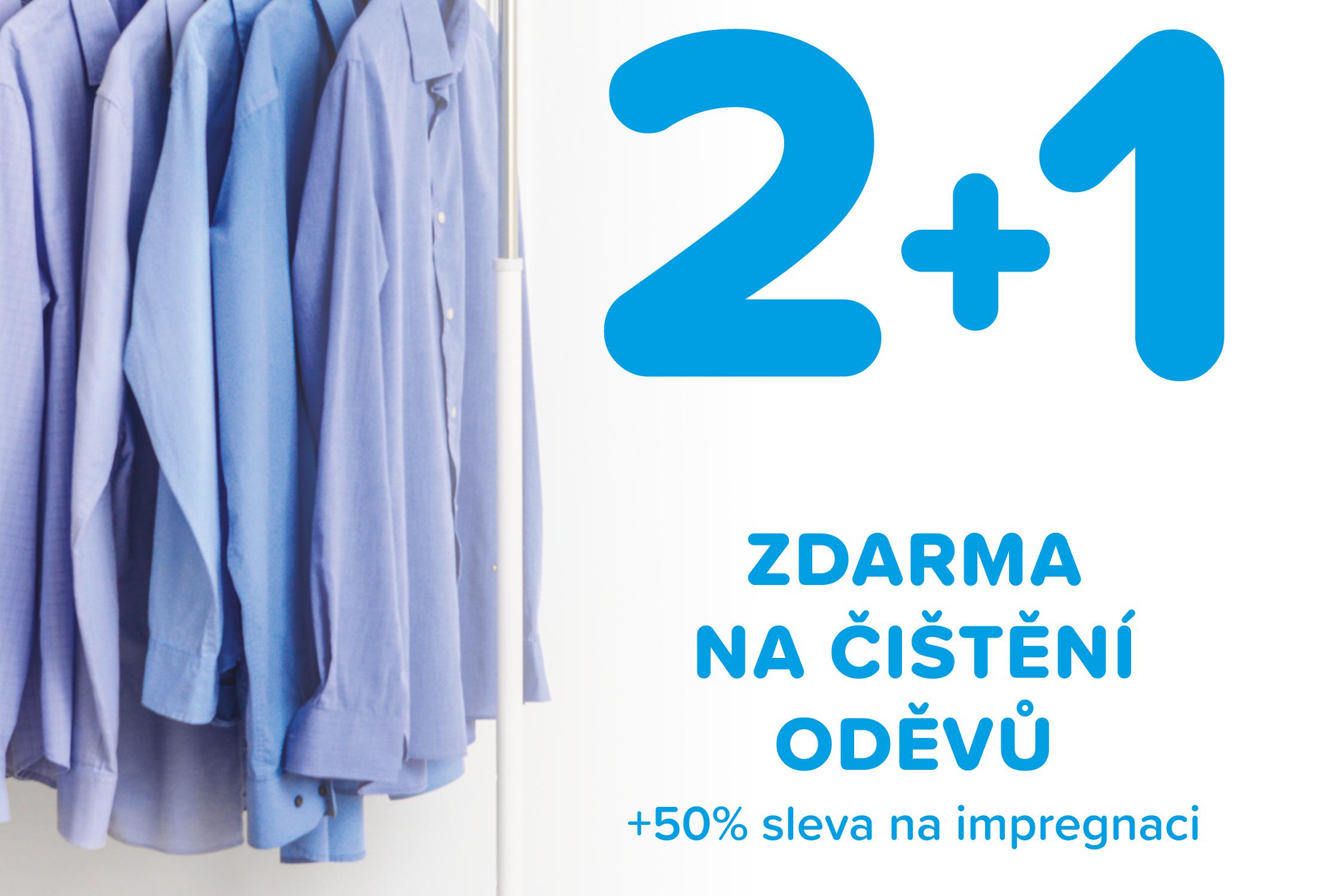 Akce 2+1 ZDARMA na čištění oděvů