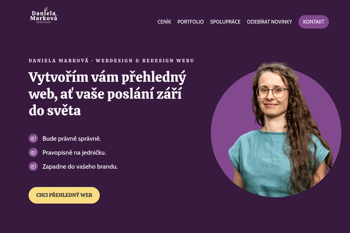 Daniela Marková · Webdesignérka · Virtuální asistentka