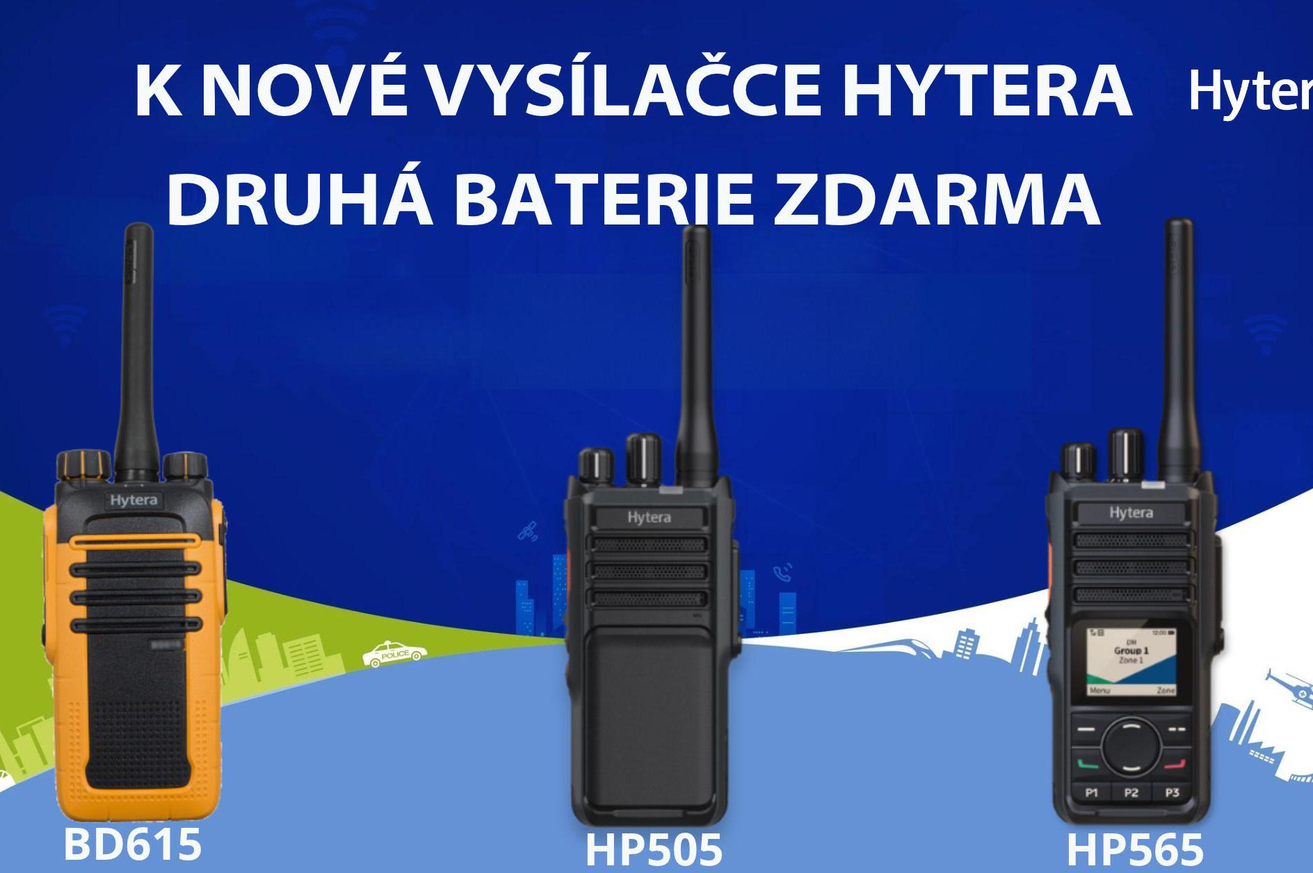 AKCE pro vysílačky Hytera -druhá baterie zdarma