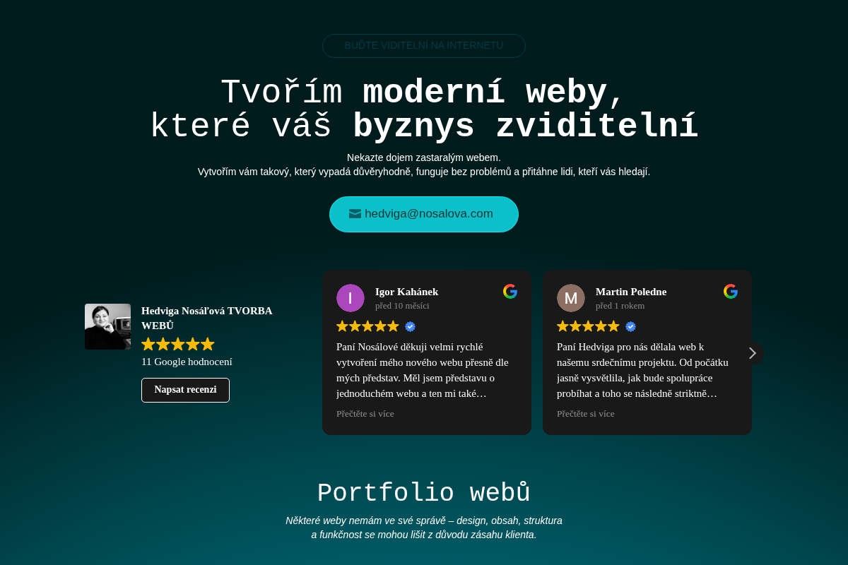 Hedviga Nosáľová -  Tvorba webů