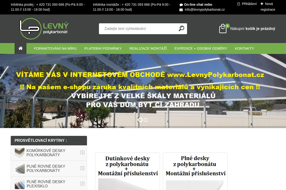 LEVNÝ POLYKARBONÁT