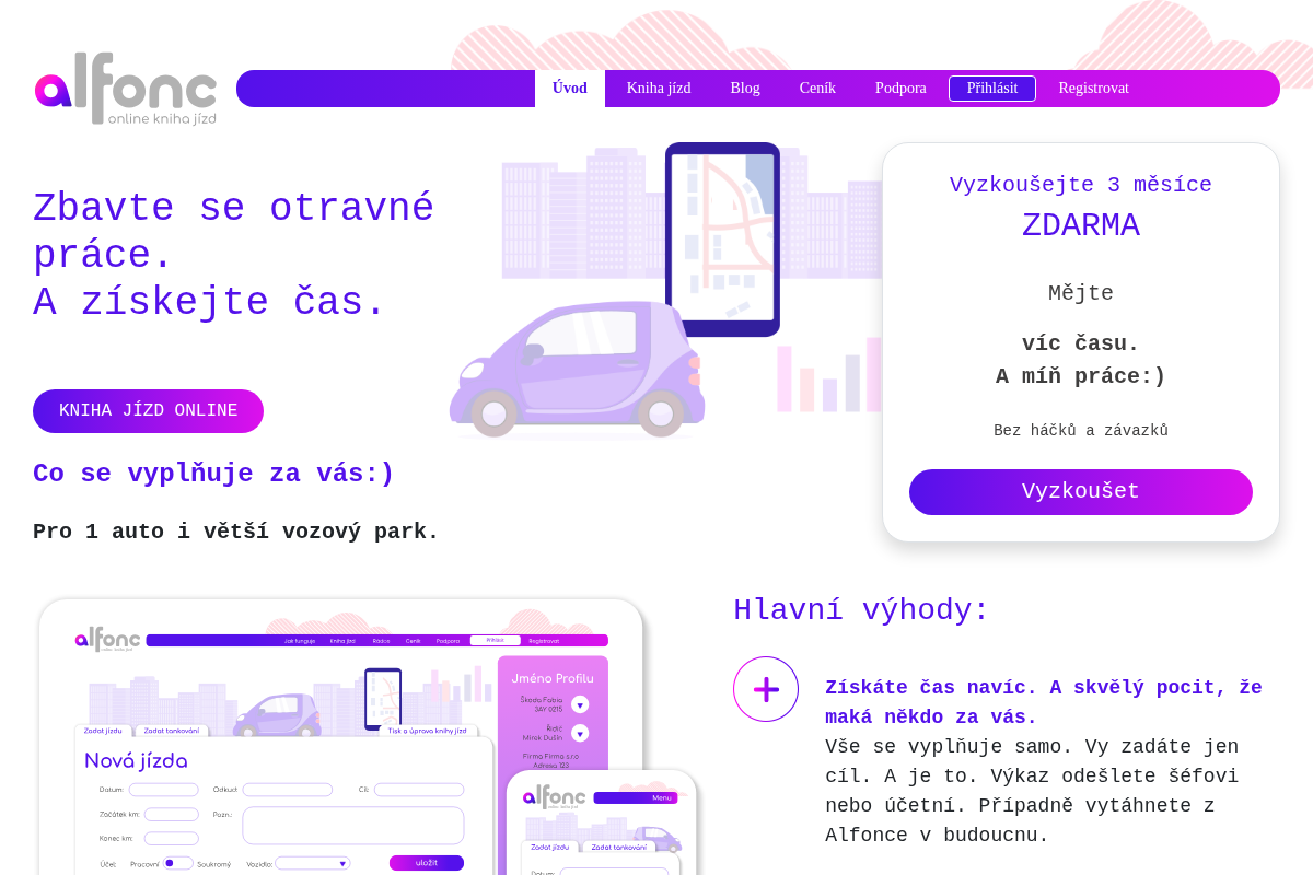 Alfonc.cz - online kniha jízd