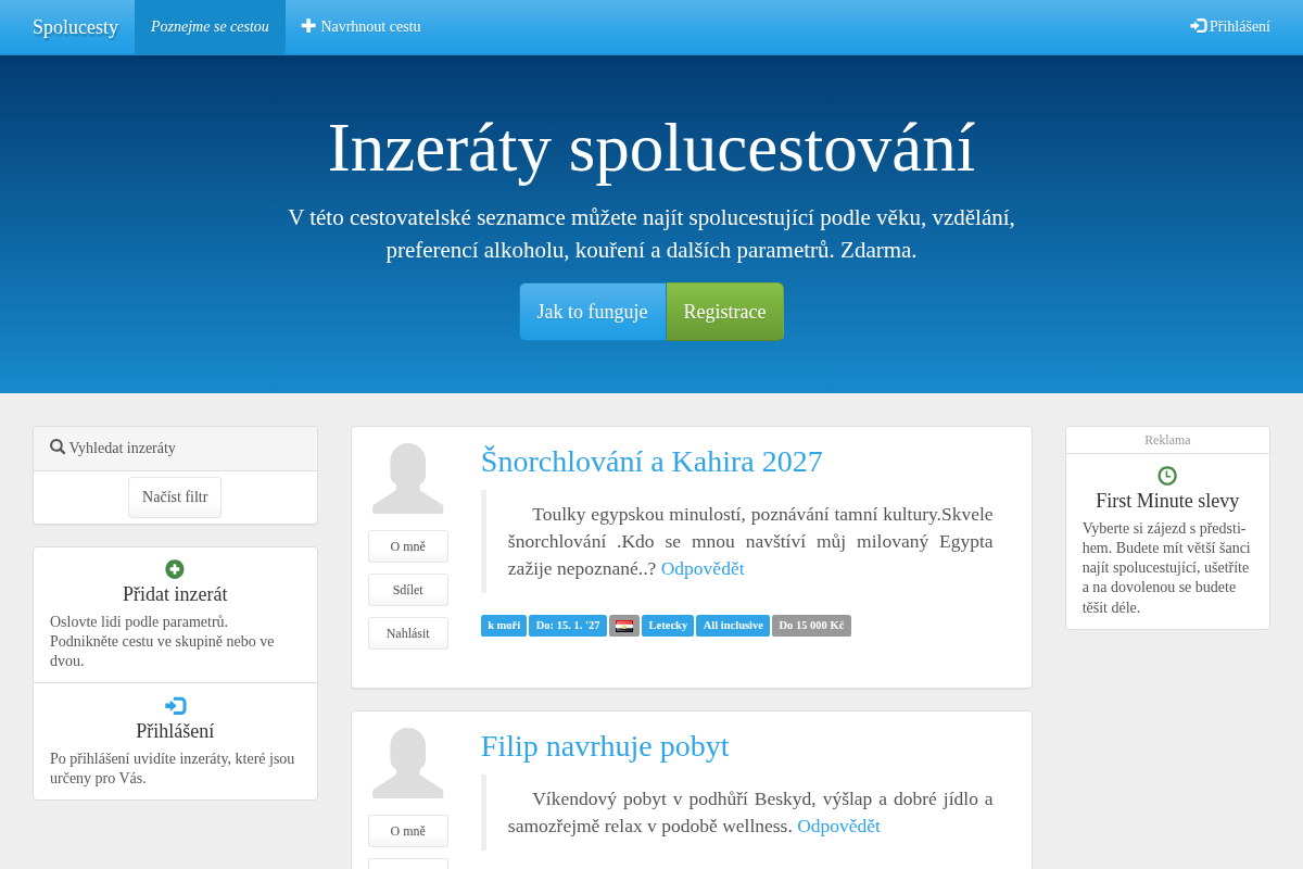 Cestovatelská seznamka u hřiště