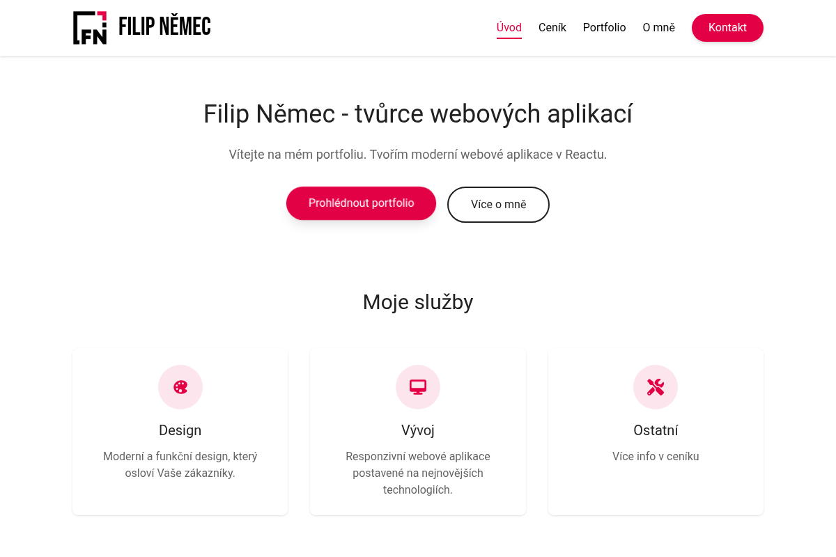 Filip Němec - tvůrce webových aplikací