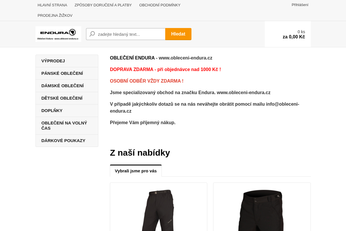 Oblečení-endura.cz
