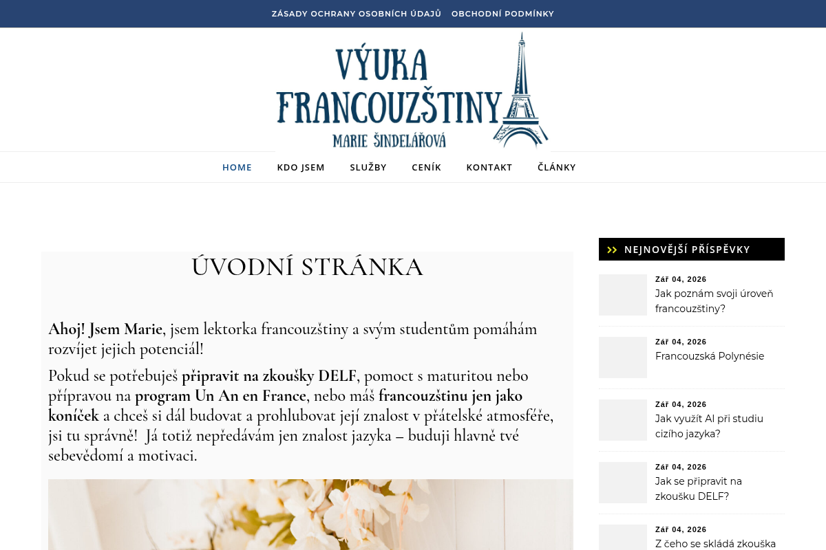 Mgr. Marie Šindelářová - výuka francouzštiny