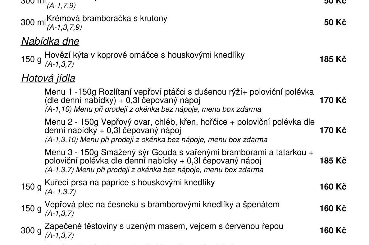 Jídelní nabídka  2.10. 2026