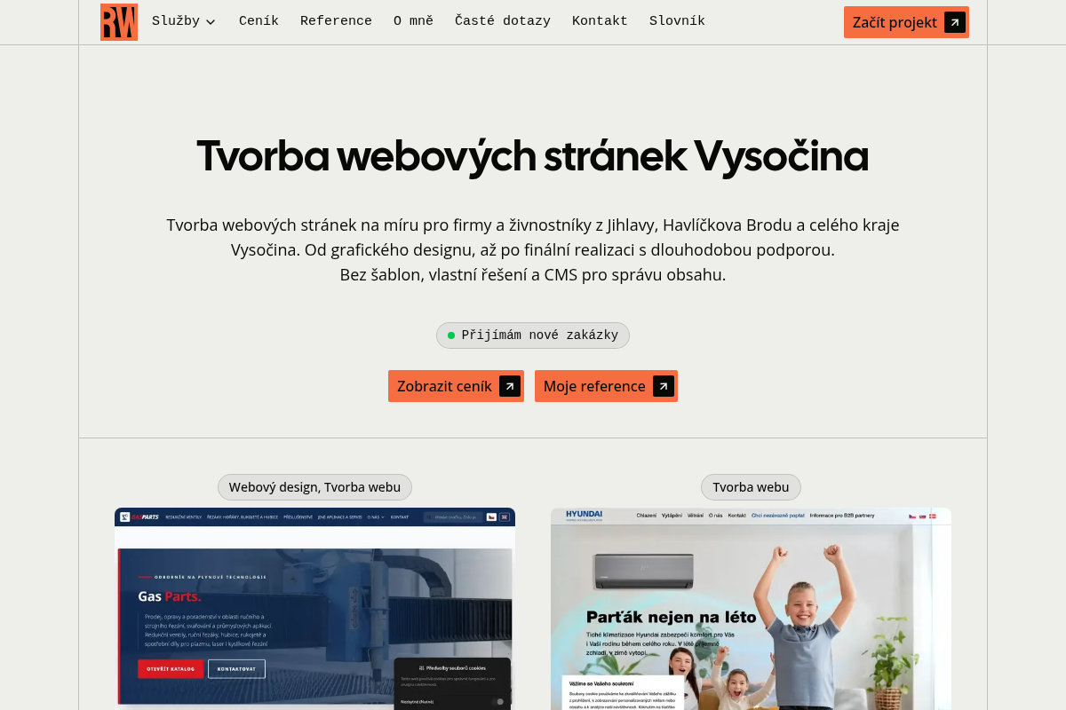 Tvorba webových stránek Vysočina | Robin Hubáček