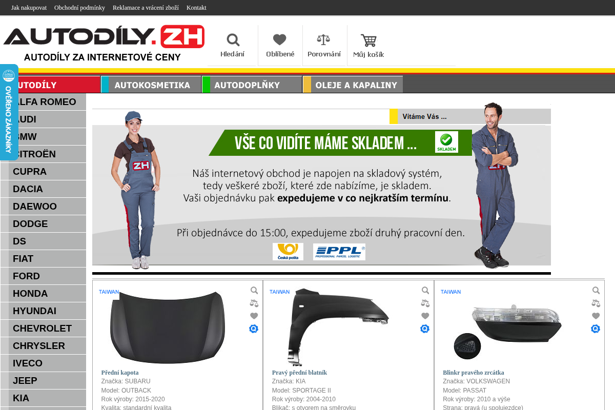 Autodíly ZH