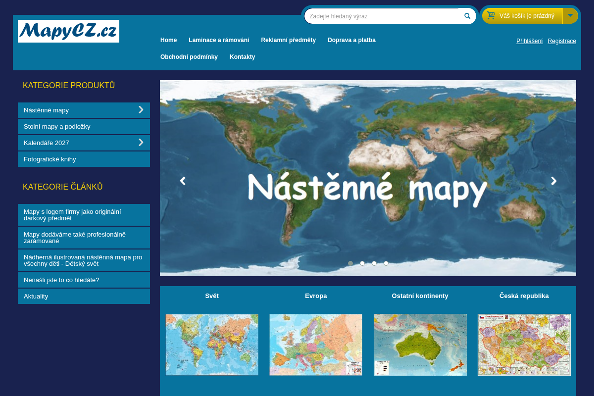 MapyCZ.cz - NÁSTĚNNÉ MAPY