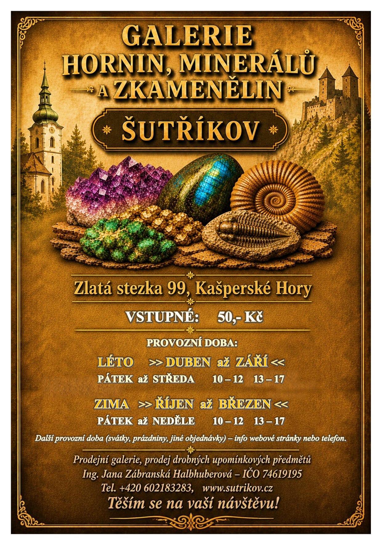 Šutříkov – Galerie hornin, minerálů a zkamenělin foto 1