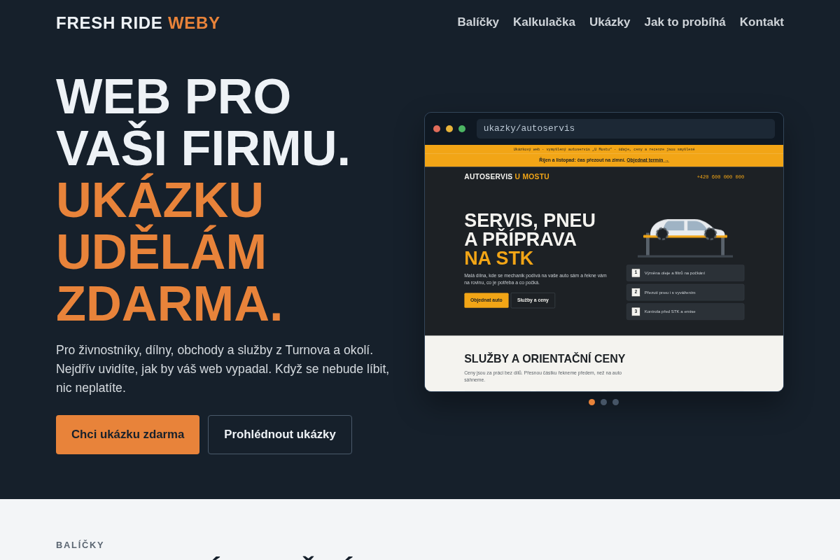 Fresh Ride – tvorba webových stránek