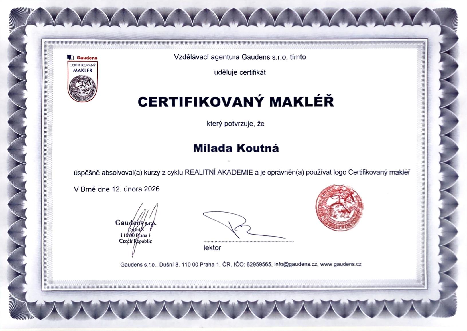 Milada Koutná realitní makléřka