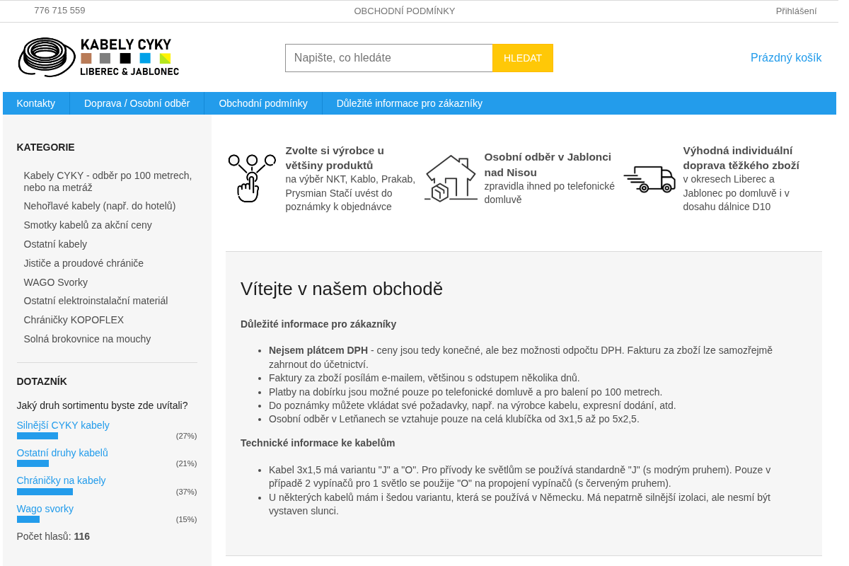 Kabely CYKY Jablonec