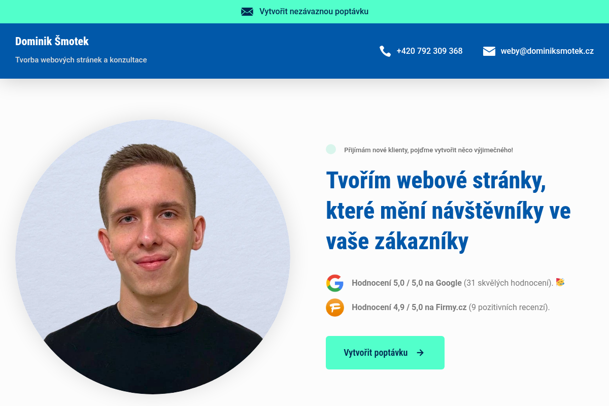 Webové stránky a konzultace – Dominik Šmotek