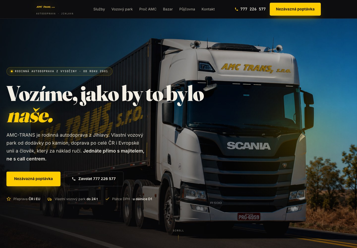 Firemní web Growth System: sbírá poptávky a měří, odkud chodí