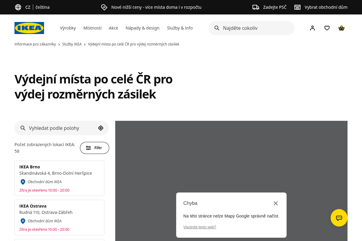 Výdejní místo IKEA Olomouc