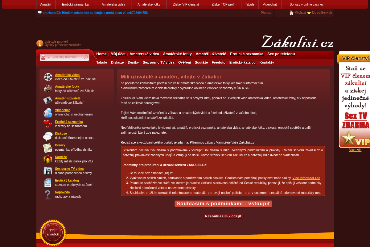 Zákulisí.cz - Amatérská videa a fotky, seznamka, videochat