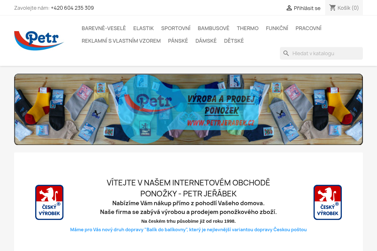Petr Jeřábek - výroba a prodej ponožek