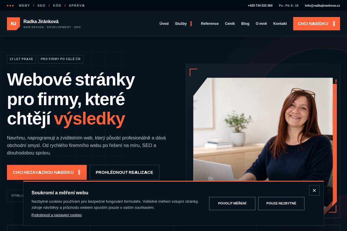 Tvorba webových stránek Radka Jiránková