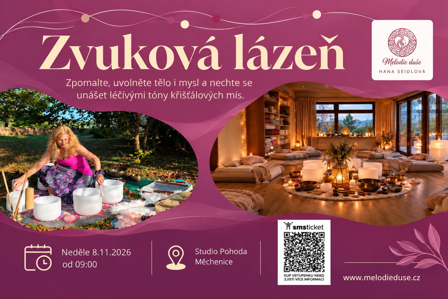 Zvuková lázeň - křišťálové mísy