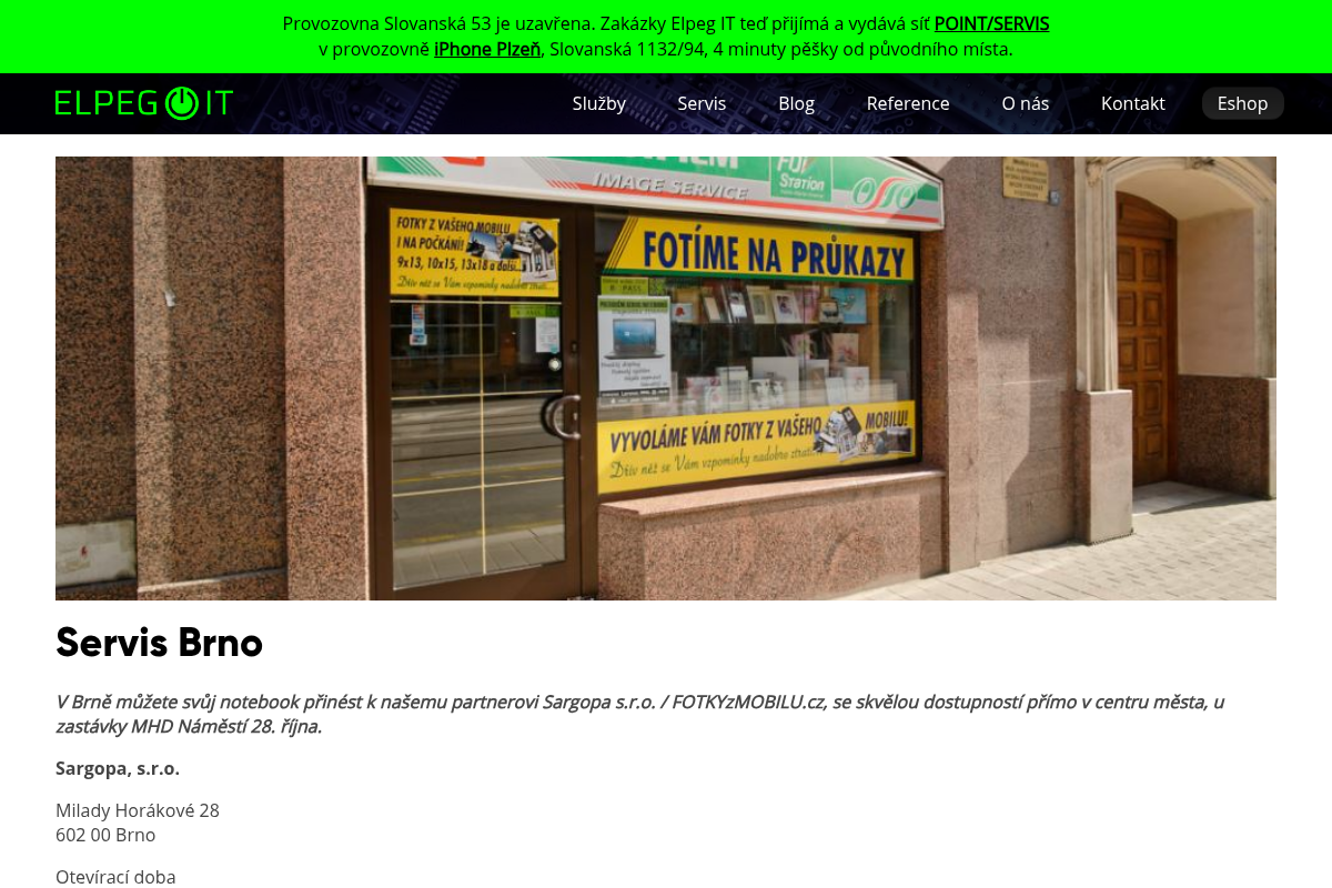 Elpeg IT - Servis notebooků Brno