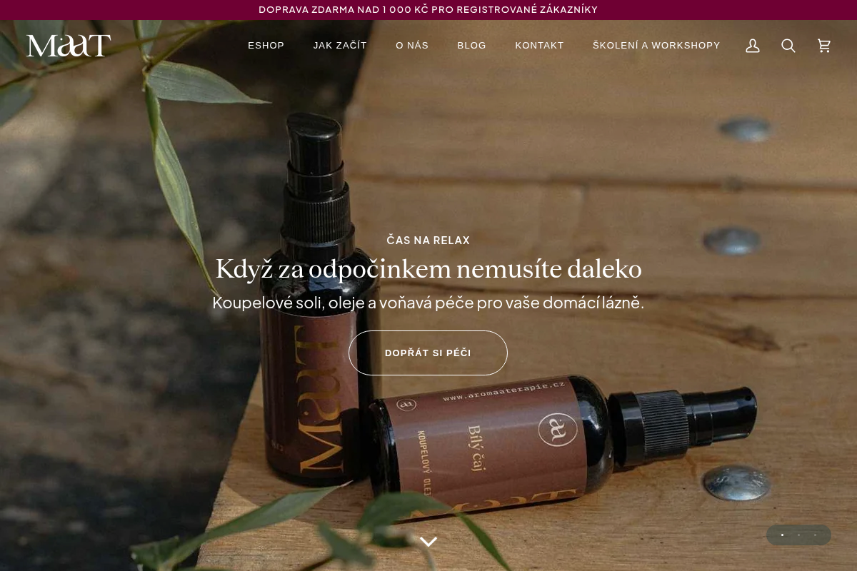 MAAT -AROMATERAPEUTICKÁ KOSMETIKA PRO KOSMETICKÉ A WELLNESS SALONY