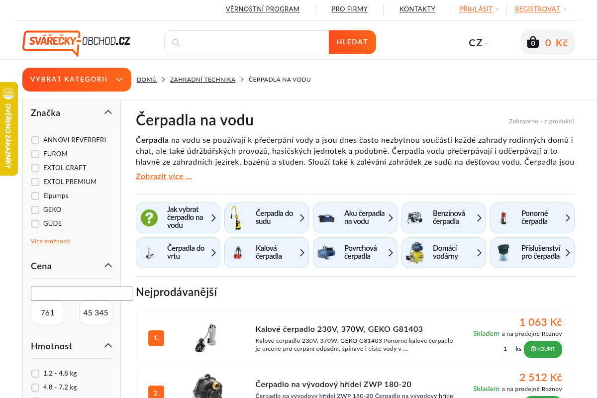 Čerpadla-obchod.cz