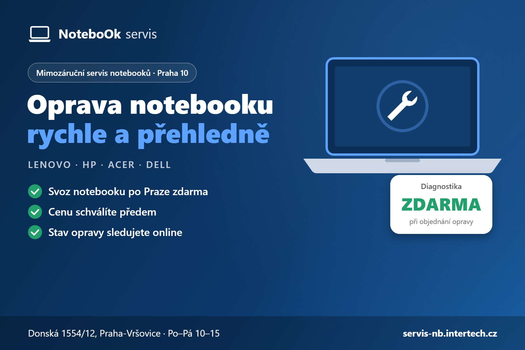 Oprava notebooků – diagnostika zdarma