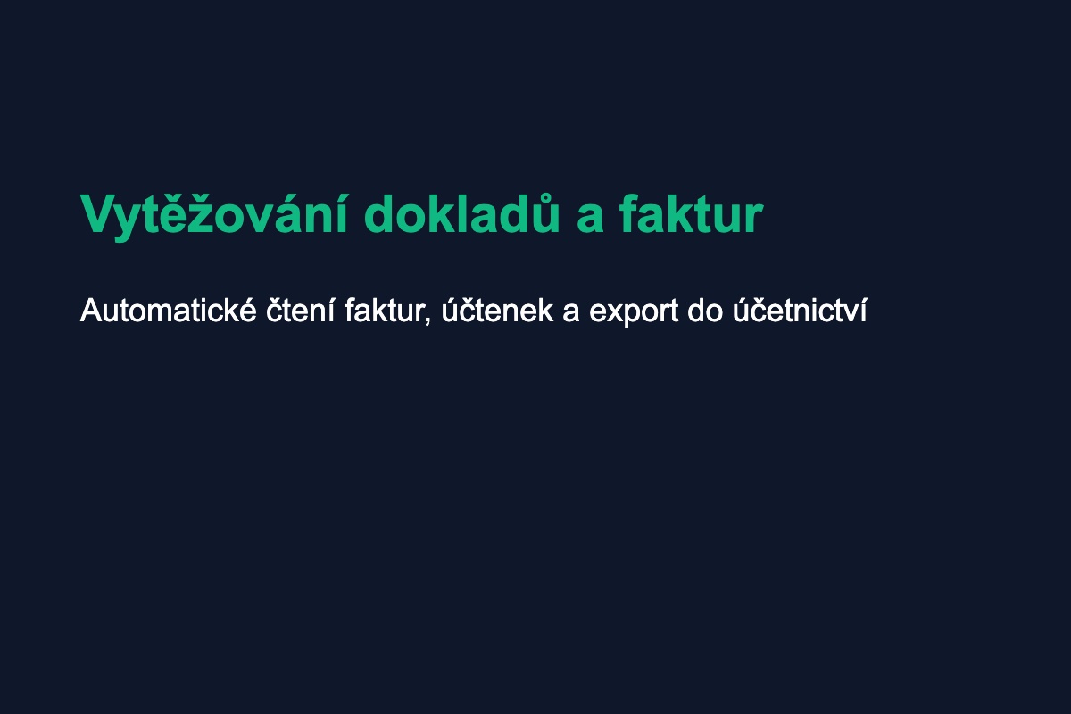Vytěžování dokladů a faktur s exportem do účetnictví