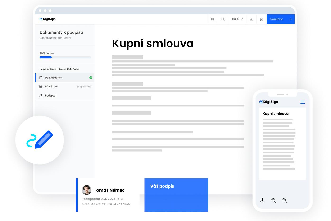 Podpis obchodních smluv, objednávek