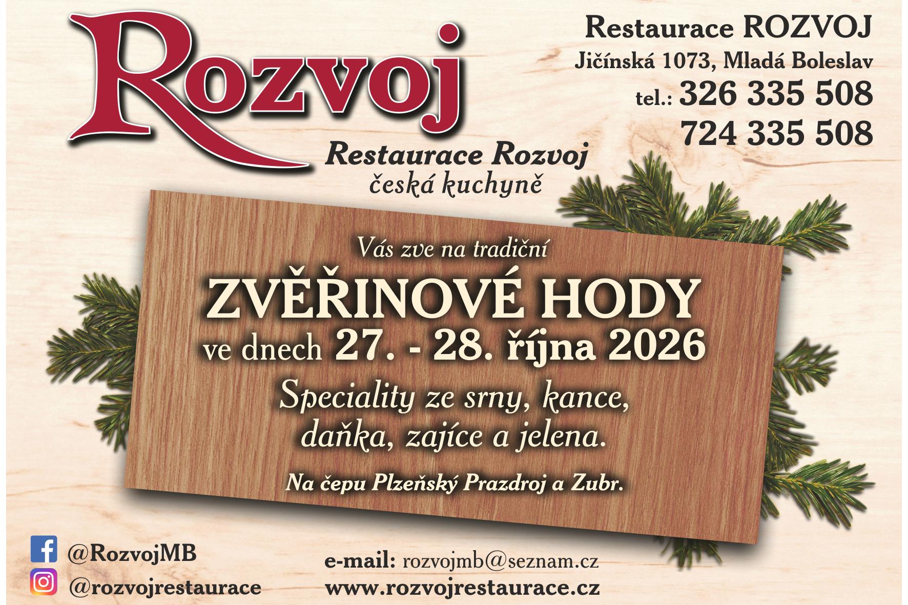 ZVĚŘINOVÉ HODY NA ROZVOJI