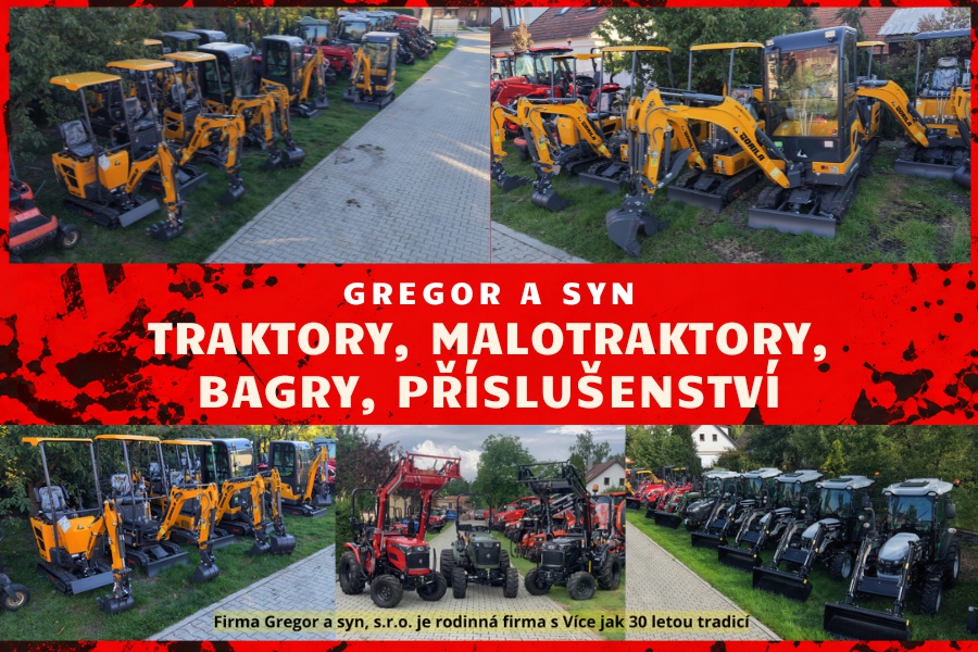 Malotraktory, bagry, příslušenství. Gregor a syn